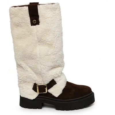 Steve Madden Godiva Boots Beige/dark Brown Maat: 38 | Laarzen Outlet | Dames | Beige