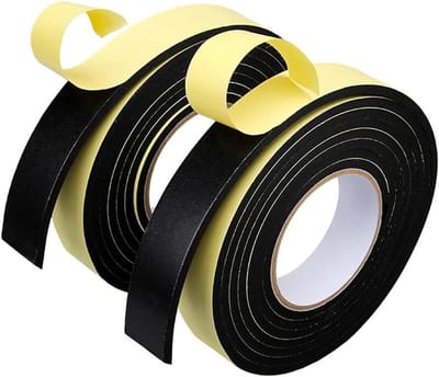 Zelfklevende Schuimband, 0.5 mm Dikte, 10 m Lengte, Geluidsisolatie voor Deuren en Ramen, Anti-Collisie, Zwart, 12 mm Breed
