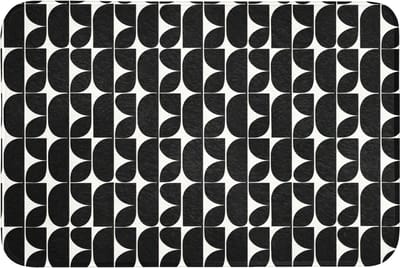 Badmat 90x60 cm - Antislip - Modern - Geometrisch - Zwart - Badmatten voor badkamer - Badkamermat - Douchemat - Badkamer mat