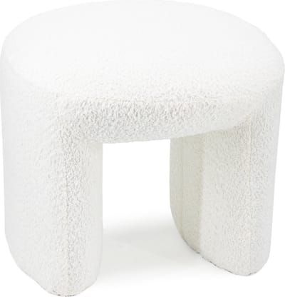 Poef Jolie in bouclé wit