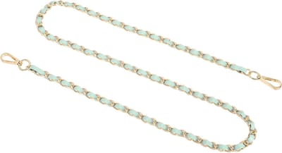 Kettingriem voor tassen, 119 cm, platte ijzeren en leren schouderriem met gespen, lichtgroen en goud, perfect voor modebewuste tassenliefhebbers