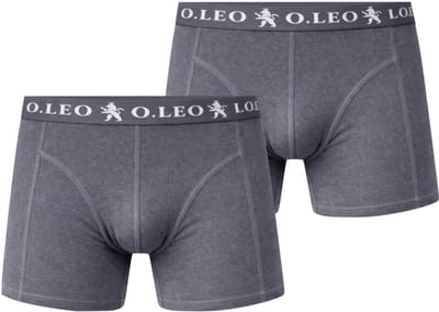 O.Leo - Boxershort heren - Grijs - 2 stuks - Maat S - Stevig katoen & Comfortabele naden - Onderbroeken heren