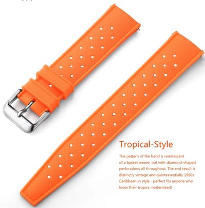 Actie4you® - Tropische Stijl - Horlogebandje Siliconen – Mand Motief - Universeel – Horloge Band - Makkelijk Zelf te Monteren – 20MM – Oranje