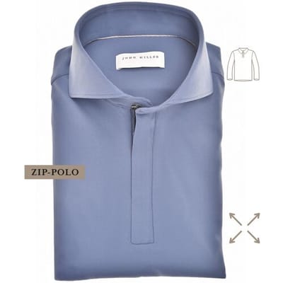John Miller Plain Hyperstretch Comfort Poloshirt Midden Blauw / male