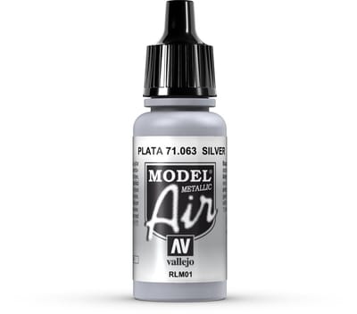 Vallejo Hobbyverf Acrylverf - 71063 Model Air Silver - Acryl Verf flesje - 17 ml
