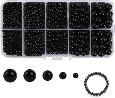 Kralen, 3/4/5/6/8 mm, rond, geperforeerd, om te rijgen, voor doe-het-zelf sieraden, armbanden en halskettingen