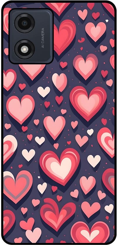 Smartphonica Telefoonhoesje Geschikt voor Motorola Moto E13 met Hartjes Opdruk - TPU Backcover Case With Heart Design geschikt voor Motorola Moto E13