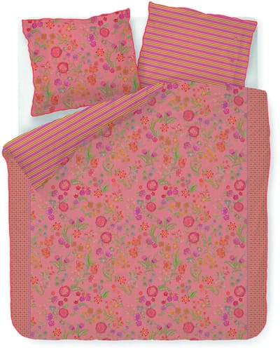 Pip Studio Coco Flower dekbedovertrek - Tweepersoons - 200 x 200/220 cm - Koraal