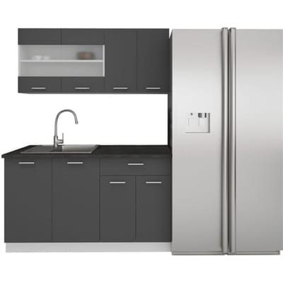 4-delige eenpersoonskeuken Inbouwkeuken Keukenblok Complete keuken 140 cm Esilo