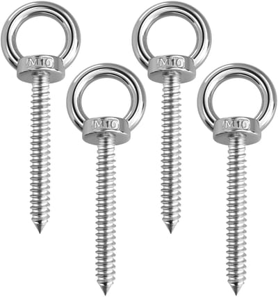 Cosensi - Ring Screw - M10 x 80mm - Heavy Duty Eye Bolt - Ronde oogschroef - Robuust en sterk - Geschikt voor Hammocks en Awnings