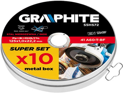 Graphite - Metalen Snijschijf - 125mm - Roestvrijstaal - EN12413 Norm