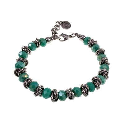 Armband met Mintgroen Oostenrijkse Kristallen, RVS, Verstelbaar 16 tot 19cm, Dames - Exclusief Ontwerp van esde2