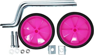 Universele Kinderfiets Zijwieltjes - Stabilisatoren voor 12 tot 20 Inch Fietsen - Eenvoudig te Monteren - Roze