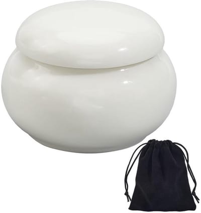 Kleine urn voor as van huisdieren, witte keramische crematie-urnen, as-houder voor herdenking, mini-urn, begrafenis-aandenken, keramische porseleinen opbergcontainer, pot om te delen, menselijke