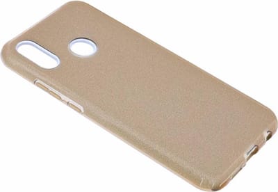 Ntech Hoesje Geschikt voor Huawei P Smart 2019 Goud Glitter TPU Back Cover Hoesje