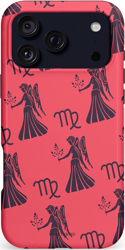 Casetastic hoesje geschikt voor Apple iPhone 17 Pro Max - MagSafe - Dubbellaagse bescherming - Zodiak maagd - Fashion Case - Koraal Donkergrijs