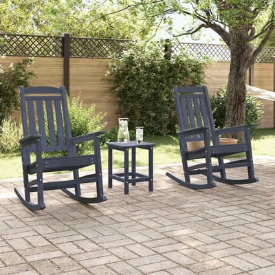 vidaXL Schommelstoel 2 pcs Marineblauw 92 x 70 x 108 cm Polyetheen