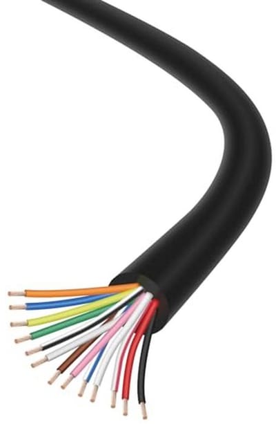 Zwarte 13-aderige autokabel 3 meter - 0,5 mm² meerwielige aanhangerkabel voor voertuigen, camping en industrie