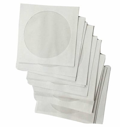 Dailygoods- CD/DVD Hoesjes Papier - Disc Opslag - 12,5 x 12,5 cm - Bescherming tegen Krassen - Stof en Vocht - Kunststof Bevestiging - Cd Dvd Opbergdozen