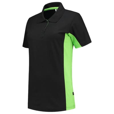Tricorp poloshirt bi-color dames - 202003 - zwart / lime - maat 3XL