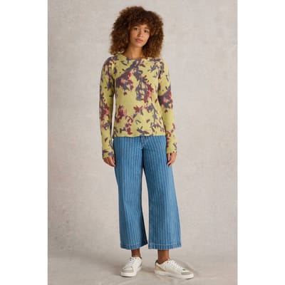 White Stuff Jodie Jumper Yellow Print Maat: 10 | Gebreide Truien Outlet | Dames | Geel