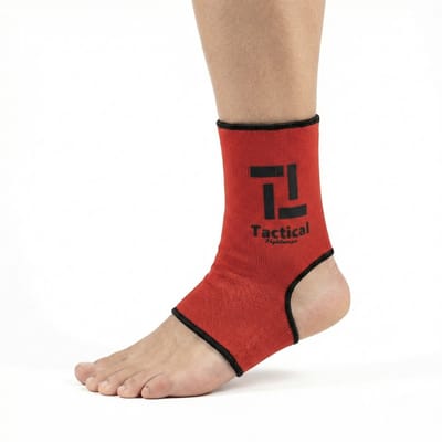 Tactical Fightwear Enkel Sleeve Set - Compressie & Stabiliteit MMA - Kickboksen - Rood - Maat S