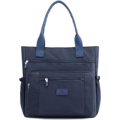 Oorlogsbestendige nylon schoudertas Vrouwelijke draagtas met grote capaciteit Mode-handvattas Boodschappentas Reishandtas en portemonnee 36x15x36cm donkerblauwe kleur