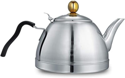 Waterkoker Roestvrij Staal - Theepot Platte Bodem - Koken Water - Geschikt Inductie - 1.5 Liter - Zilver