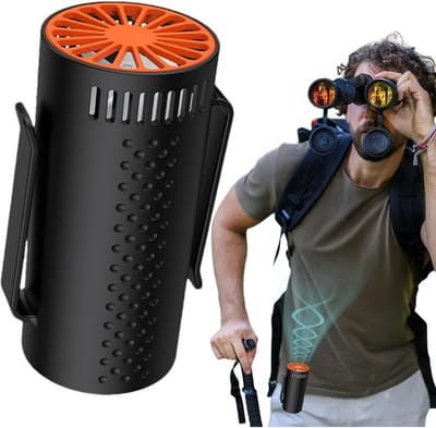 Oplaadbare draagbare ventilator met heupclip, ventilator met riemclip, ultralange batterijduur, handsfree nekventilator, geschikt voor buitenwerk, kamperen en reizen.