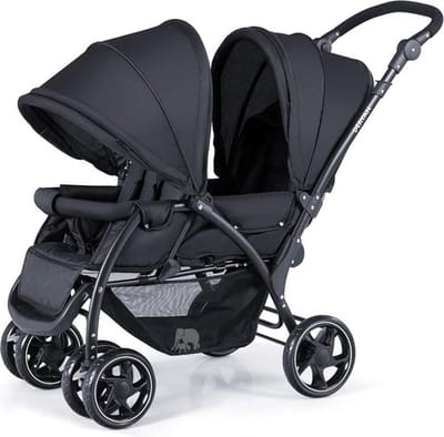 Luxe Duo Kinderwagen – Buggy – Wandelwagen – Geschikt voor 2 Kinderen – Efficiënt – Hoogwaardige Materialen – Extra Comfortabel – Zwart