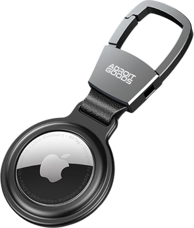 AdroitGoods Aluminium Beschermhoes – Geschikt voor Apple AirTag – Sleutelhanger Houder – Zwart