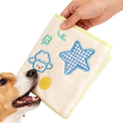 Hond Snuffelmat - Voer Puzzel - Mentale Stimulatie - Zacht Kreukelpapier - 13.8L x 13.2B cm - Lam