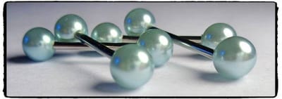 Aramat Jewels | Tongpiercings | Trendy Parel Tongpiercing -Staal | Licht Blauw | |6mm | Staal | Volwassenen | Verkleurd niet