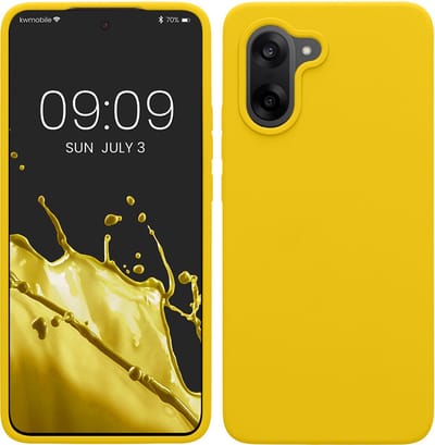 kwmobile telefoonhoesje geschikt voor OnePlus Nord CE5 - Hoesje met siliconen coating - Smartphone case in stralend geel