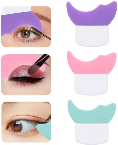 Oogmake-up hulpmiddelenset – 3 stuks – Siliconen – Herbruikbaar – Voor mascara, oogschaduw en eyeliner – Willekeurige kleuren