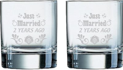 Gegraveerde set Whiskeyglazen 20cl Just Married 2 years ago
