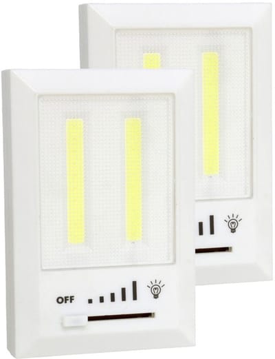 Gerimport Kastlampen - 2x - met dimmer - LED lampen - wit - 11 x 7.5 cm
