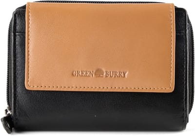 Greenburry Nappa Portemonnee RFID-bescherming Leer 14 cm - Dames - Horizontaal - black-tan
