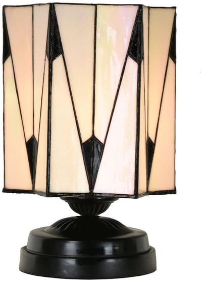 Tiffany lage tafellamp zwart met French Art Deco - Art Deco Trade