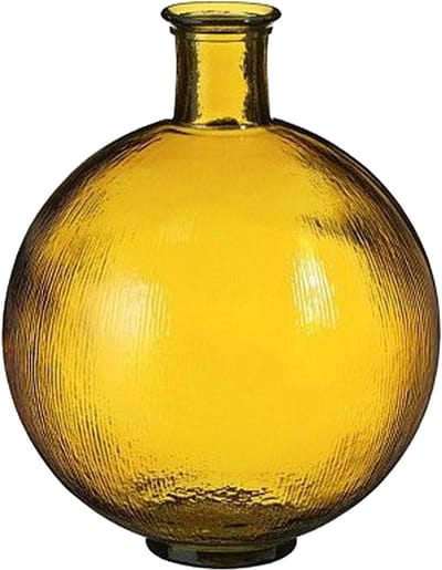 Mica Decorations bol vaas - Firenza - Oker - gerecycled glas - 34 x 42 cm