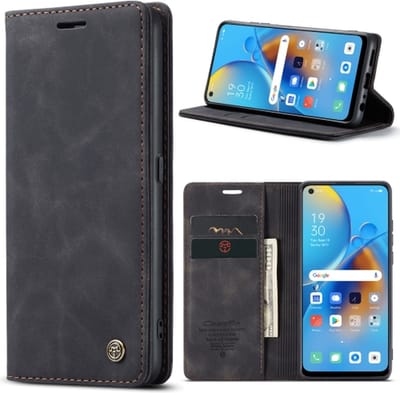 CaseMe - Telefoonhoes - boekmodel hoesje Geschikt voor: Oppo A74 4G - CaseMe Bookcase - Portemonnee hoesje - (zwart)