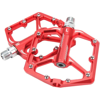 LeBycle Pédale de Vélo Antidérapante Repose-pieds Universel Léger Alliage d'Aluminium CNC Accessoires de Vélo Rouge rouge