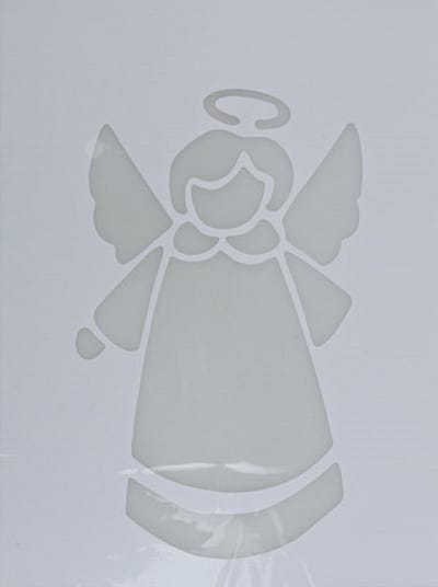 Kerst raamsjabloon kerstengel - wit - 35 cm - raamdecoratie - kerstversiering - sneeuwspray sjabloon