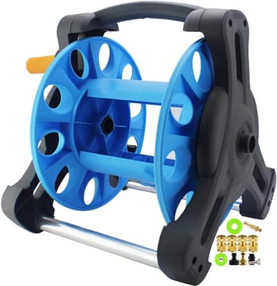 Slanghaspelwagen - Slanghouder - Tuin besproeien - Compact en lichtgewicht - 15m slang - Blauw