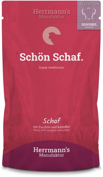 Herrmann's Sensitive hond Schaap met courgette 150 gr. - per 14 stuks