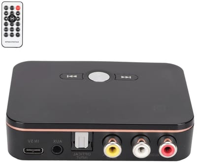 Draadloze Audio Adapter met LED Display, Bluetooth Transmitter en Receiver voor Stereo Geluid, Ondersteunt MP3/WAV/FLAC en Lage Latentie