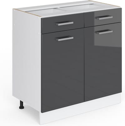 Vicco R-Line Universele onderkast – 80 cm met laden en deuren, zonder werkblad Antraciet Hoogglans