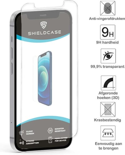 ShieldCase Ultra thin silicone case geschikt voor Apple iPhone 12 Mini - 5.4 inch - dun telefoonhoesje - optimale bescherming - backcover - transparant + glazen Screen Protector