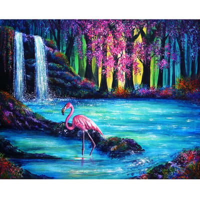 Diamant schilderij flamingo diamant mozaïek diamant borduurwerk kruissteek foto van strass dieren decor 20X30CM blue
