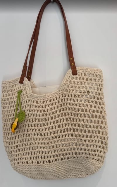 Handbag tote bag - stand handtassen - Handtassen - Recycled cotton bag - Witte handgemaakte tasje